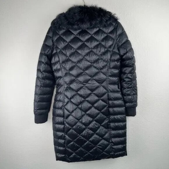 RARE Escada Sport Genuine Fur/Shearling Biker Down Puffer Jacket Coat EU 36 US 6 - Picture 2 of 16